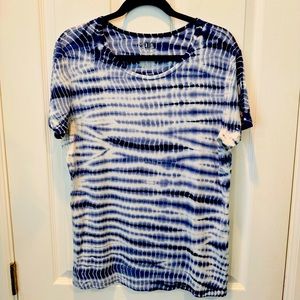 Time and Tru white blue tie-dye tee top XL